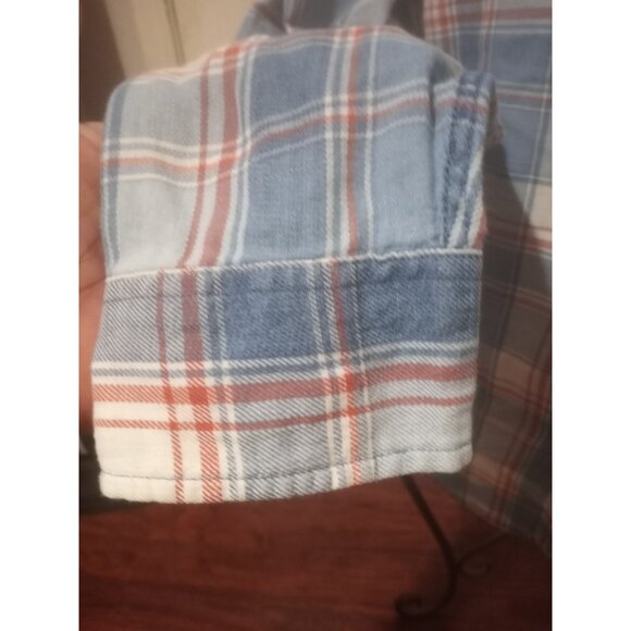 Marine Layer Plaid Button Shirt Men’s XL Blue Red 100% Cotton Button Down - Picture 5 of 11